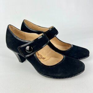 Sofft Black Suede Mary Jane Heels